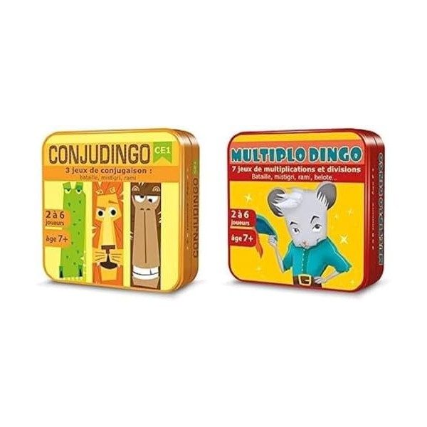 Aritma | Lot 1 Jeu Educatif ConjuDingo + 1 OrthoDingo | pour Enfants Niveau CE1 | Cahiers de Vacances dès 7 Ans | Jeu de Soci