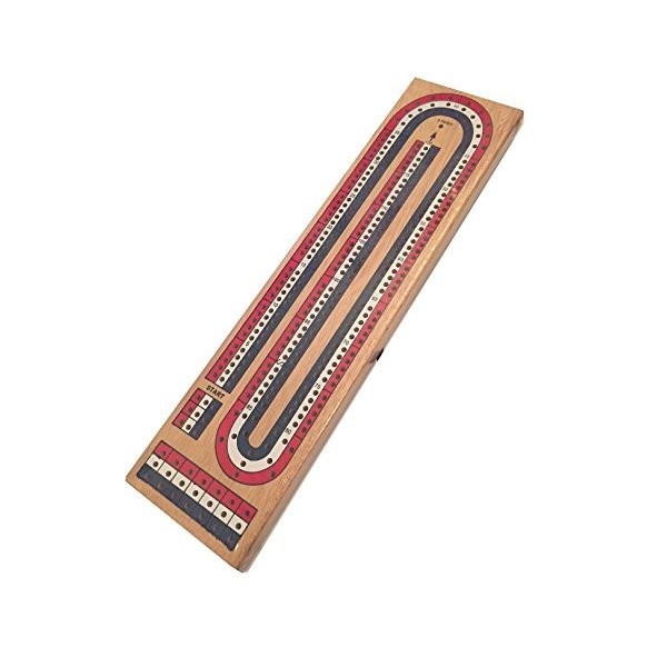 Classic Wooden Cribbage Board - 3 Lanes - 9 pegs