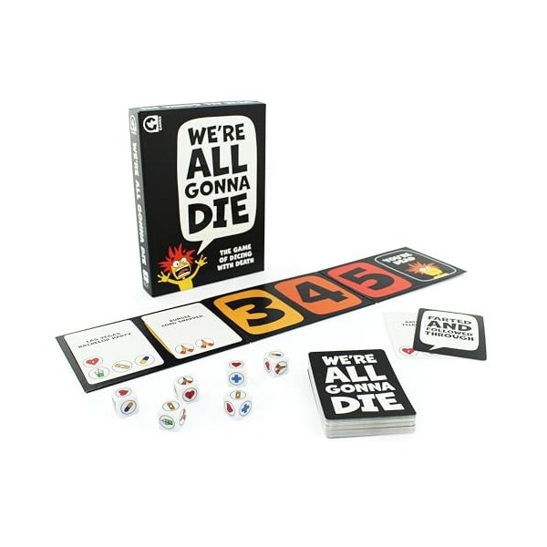 Ginger Fox Were All Gonna Die Jeu de fête hilarant pour adultes – Le jeu de cartes de dés avec la mort – Idéal pour les gran