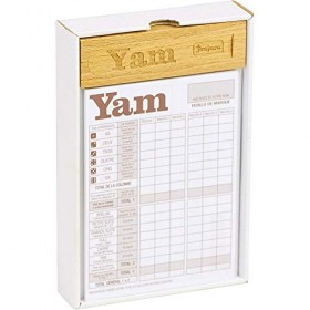Jeujura - 8195- Jeux de Société-Jeu de Yam : Coffret en Bois et Bloc de Yam