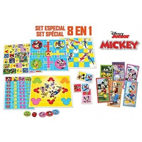 Educa - Jeux de Société Mickey & Friends Set 8 en 1 | Lot 8 Jeux de Table pour Enfants de Mickey et Ses Amis | Jeux de Platea