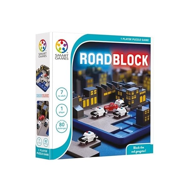 Smart Games - Roadblock, Puzzle Game with 80 Challenges, 7+ Years