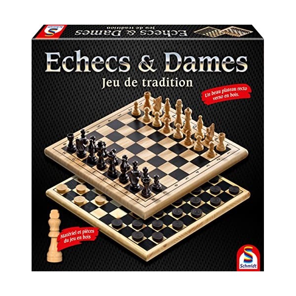 Schmidt Spiele 88288 Dames, Echecs Noir, Tradition du Jeu