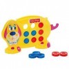 Fisher-Price Tic Tac Tony, jeu de société et de morpion en forme de chien avec queue catapulte, 2 à 4 joueurs, pour enfants à