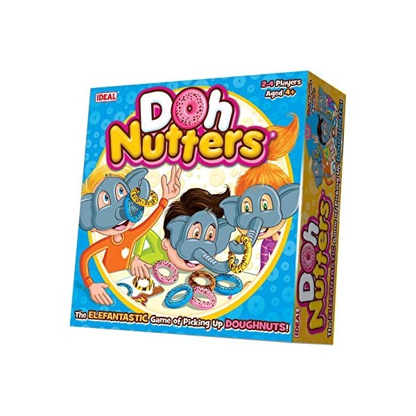 IDEAL , Doh Nutters: The elefantastic game of picking up doughnuts! , Kids Games , For 2-4 Players , Ages 4+