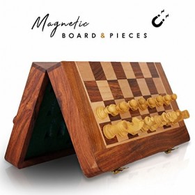 Jeu déchecs de voyage en bois Jeu déchecs magnétique pour enfants adultes