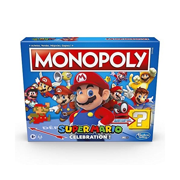 Monopoly édition Super Mario Celebration, Jeu de societe, Jeu de plateau, 2-6 Joueurs, Version francaise