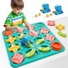 burgkidz Logical Road Builder Labyrinthe Jeu de Société pour Enfants, Jeux de Plateau Logique Puzzle Construction de Routes a