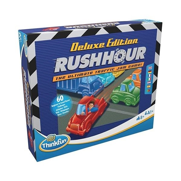 Thinkfun - Rush Hour Deluxe - Jeu de logique - Casse-tête - 60 défis - 5 niveaux - Embouteillage -1 joueur ou plus dès 8 ans 