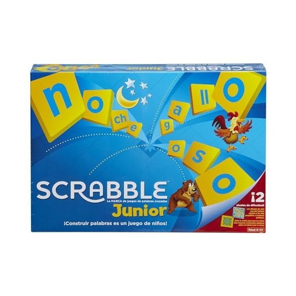 Mattel Games Scrabble Junior, Jeu de Société et de Lettres pour enfants dès 6 ans, Y9669 - Version Espagnole