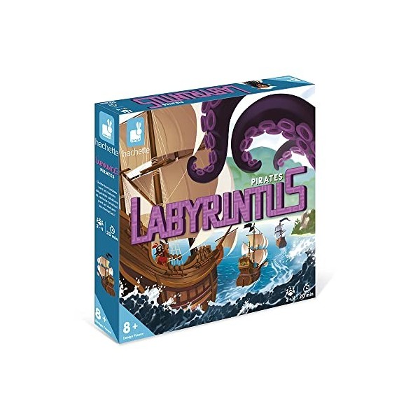 Janod - Labyrintus Pirates - Jeu de Société Enfant - Jeu de Plateau et de Stratégie - Langue Française - Dès 8 Ans - J02463