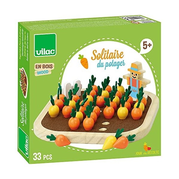 Vilac - Jouet en Bois - Jouets Créatif et Educatif - Jeu Solitaire Original pour Tout Petits - Jeu de Société pour Enfants - 