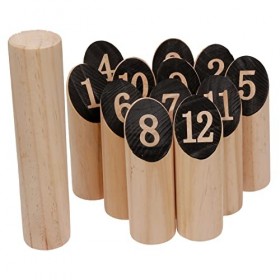 FunTomia Kubb Grand jeu scandinave en bois – Jeu Viking Outdoor – Suède – Jeu dextérieur en bois pour lextérieur – Jeu de l