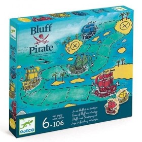 DJECO Jeu Bluff Pirate Jouets à empiler et à tiroir 38417 
