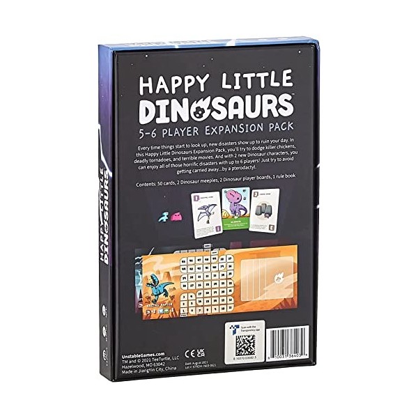 TeeTurtle , Happy Little Dinosaurs: 5-6 Player Expansion, Card Game, Ages 8+, 2-6 Players, 30-60 Minutes Playing Time, 5565-U