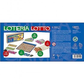 Cayro -Lotto 48 Cartoni in Scatola di Legno- Gioco da Tavolo Tradizionale - Bingo - Gioco da Tavolo 749 , Cranberry