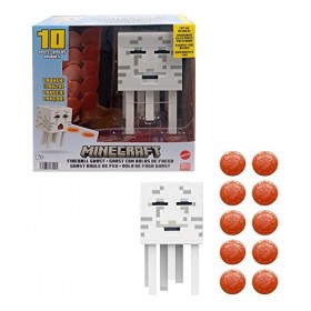 Minecraft Coffret Figurine Ghast et Boules de Feu, personnage pixelisé inspiré du jeu vidéo, jouet enfant d’action et davent