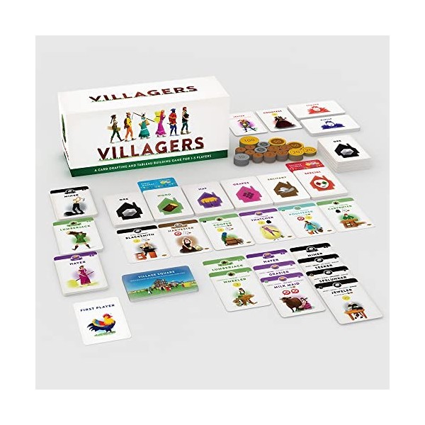 Sinister Fish Games Villagers : Shifting Seasons – Expansion, un jeu de dessin de cartes et de construction de tableaux pour 