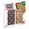 Cayro - Échecs et Dames - + 5 Ans - Plateau en Bois - Double Jeu Classique de Table - Enfants et Adultes - avec 48 Pièces en 