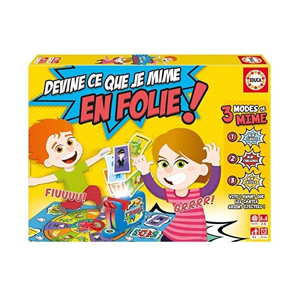 Educa - Devine ce Que Je mime en Folie ! Educa - Devine ce Que Je Mime Refresh | Jeux de mime Enfant | Jeux de société Famill