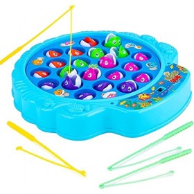 Limtula Jouet Préscolaire Interactif Jeu Pêche Électrique Jouet Motricité Fine Jeu Dentraînement pour Tout-Petits Garçons Fi