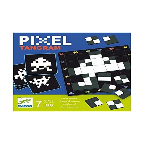 Djeco Jeux daction et Reflejosjuegos EducativosDjecojuego Pixel Tangram Multicolore 15 - Version Espagnole