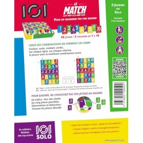 Jeu 101, Le Match, réflexion et déduction, Famille, Adultes, Jeu à Deux ou Solitaire Sudoku
