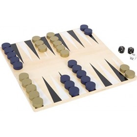 small foot Échecs et Backgammon Gold Edition, Deux Jeux de société à 2 Joueurs à partir de 6 Ans, en Bois, Art. 12222