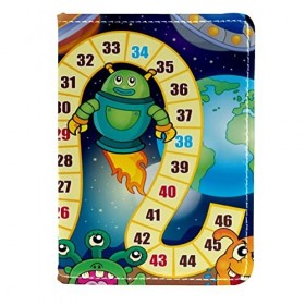 Plateau de jeu amusant Monster Rocket Alien Planet Porte-passeport, housse de passeport, portefeuille pour passeport, essenti