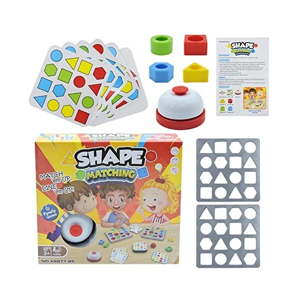 2 Pcs Jeux dassociation Rapide géométrique - Jeux de société familiaux pour Enfants et Adultes | Jeu de société à Correspond