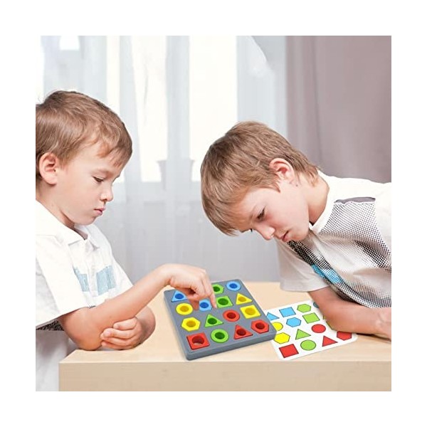 2 Pcs Jeux dassociation Rapide géométrique - Jeux de société familiaux pour Enfants et Adultes | Jeu de société à Correspond