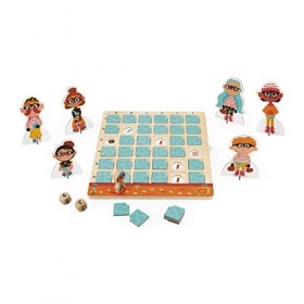 Janod - Jeu du Bandit - Jeu de Réflexion et Logique Enfant - Tableau À Double Entrée - Jeu en Bois et Carton FSC - Dès 5 Ans,