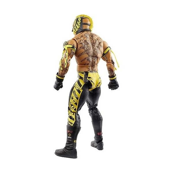 WWE Collection Élite Grands Champions​ figurine articulée de catch, Rey Mysterio, visage réaliste et mains interchangeables, 