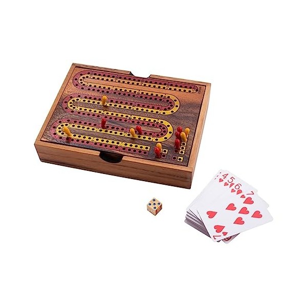 Engelhart – 350290 - Cribbage en Bois dans Un Coffret avec Cartes – Jeu de société pour 2 Joueurs et + à partir de 8 Ans - 16