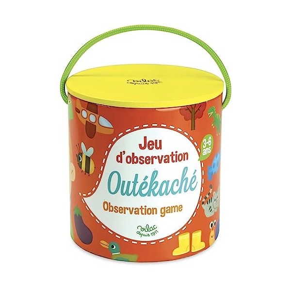 Vilac - Jouets éducatifs - Jeu dobservation "Outékaché" - Jeu de recherche et de rapidité - 100 pièces - Développe capacité 