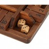 TUAHOO Shut The Box 4 Joueurs - 10 Numbers Jeu de dés boîte fermée for Enfants et Adultes Strategie Jeu Echecs Bois Jeu de Pl