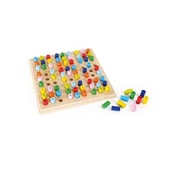 Small Foot- Sudoku « Couleurs » en Bois pour Enfants, Jeu de société à partir de 6 Ans, 2489, One Color, Taille Unique