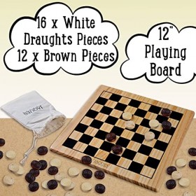 Dame - Drafts Set - Jeu de Dames à Dessin en Bois de 12 "avec pièces - Jaques Dames