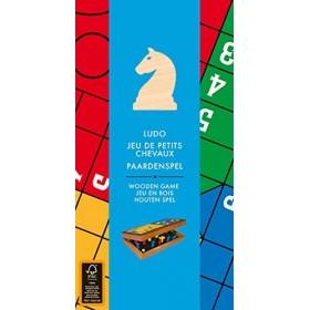Mixlore | Ludo : Jeu de petits chevaux pliable | Jeu de société en bois | À partir de 6 ans | 2 à 4 joueurs