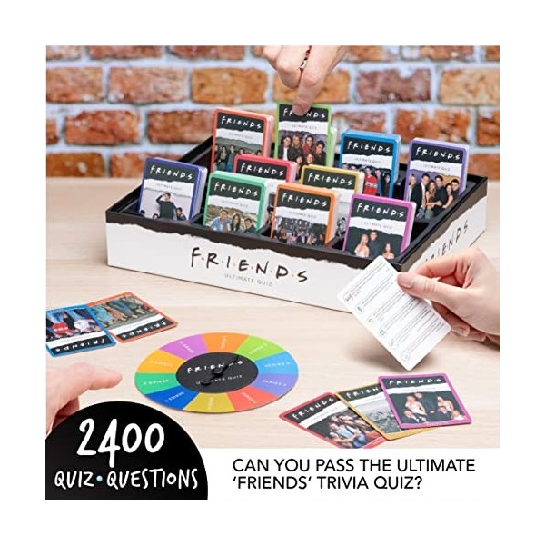 Paladone Friends TV Show Ultimate Trivia Quiz, 400 cartes de quiz recto-verso, 2000 questions