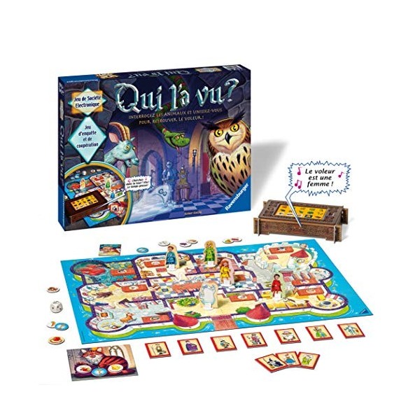 Ravensburger - Qui la vu ? - Jeu de société avec électronique - Jeu denquête coopératif - Jeu de réflexion famille - 2 à 4 