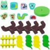 JINGAN 2 Pcs société dassociation Formes,Jouets dapprentissage préscolaire Casse-tête Jeu logique - Jouets Montessori pour 