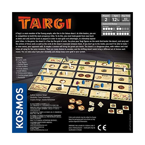 Thames & Kosmos, 691479, Targi: Two Nomadic Tribes Compete for Trade Routes, Competitive Strategy Game, 2-Players, Ages 12+