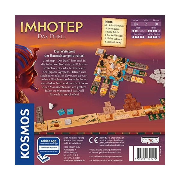 Franckh-Kosmos Imhotep - Das Duell: Familienspiel für 2 Spieler AB 10 Jahren