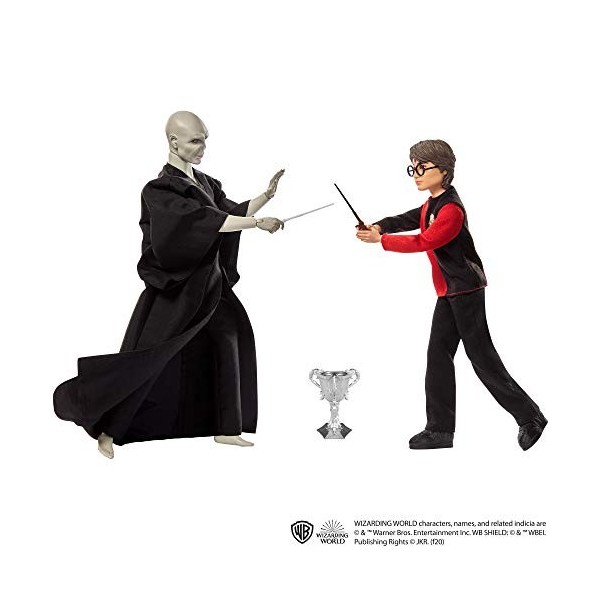 Harry Potter Coffret poupées articulées Voldemort et Harry Potter, costumes et baguettes inspirés du film, à collectionner, j