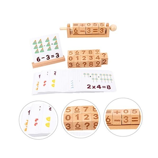 SAFIGLE 1 Ensemble De Jouets Éducatifs en Bois pour Enfants Construction dapprentissage Créatif Blocs Précoces Mathématiques