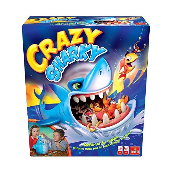 Goliath - Crazy Sharky - Jeu de Société Pour Enfants - Attention Au Requin Qui Peut Te Croquer La Main - Jeu dAdresse - A Jo
