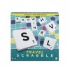Scrabble Travel Game, Portable and Compact, 2-4 Players, Includes Playing Board, 4 Racks, 100 Letter Tiles, a Tile Bag, and R