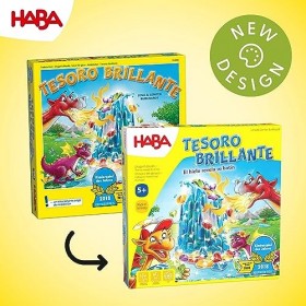 HABA 304086 société trésor, Jeu de mémoire Amusant pour 2-4 Joueurs à partir de 5 Ans, avec 90 Pierres Brillantes et 9 Anneau