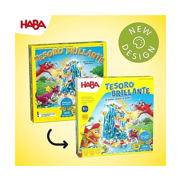 HABA 304086 société trésor, Jeu de mémoire Amusant pour 2-4 Joueurs à partir de 5 Ans, avec 90 Pierres Brillantes et 9 Anneau